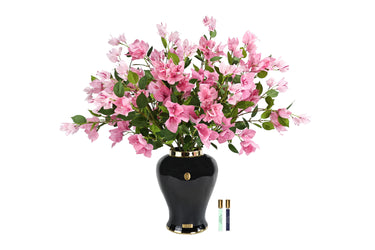 Imperial Bougainvillea - Piano Black Urn with Pink - IMPB06 (Carton of 1)